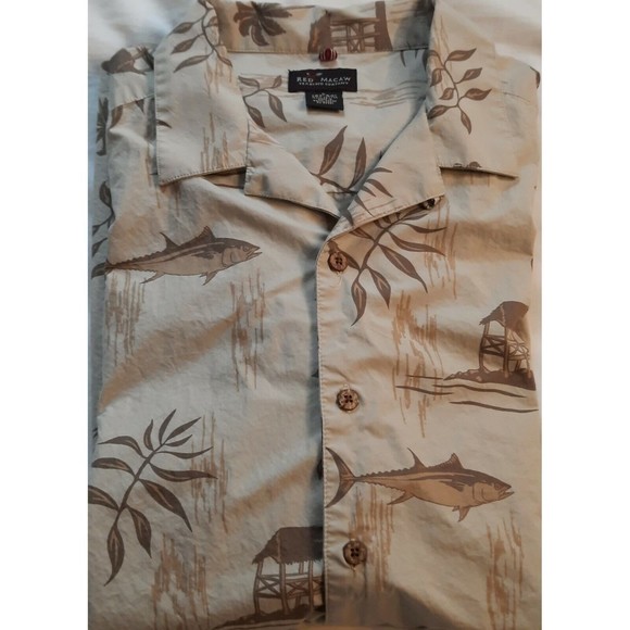 Red Macaw Trading Company Men's Hawaiian Shirt  sz L - Picture 2 of 7